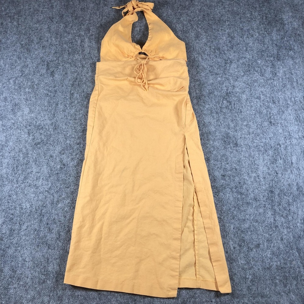 Zara Mustard Halter Midi Skirt Set